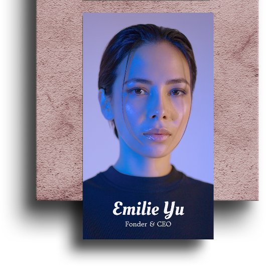 Modern Full Vertikal Foto Business Card