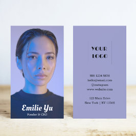 Modern Full Vertikal Foto Business Card