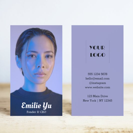 Modern Full Vertikal Foto Business Card
