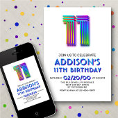 Modern Fun 11. Geburtstag Einladung