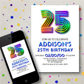 Modern Fun 25. Geburtstag Einladung