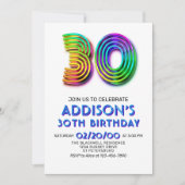 Modern Fun 30. Geburtstag Einladung (Vorderseite)