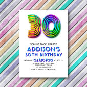 Modern Fun 30. Geburtstag Einladung
