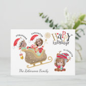 Modern Fun 3 Foto Weihnachtsfest Feiertagskarte (Stehend Vorderseite)