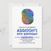 Modern Fun 8. Geburtstag Einladung (Vorderseite)