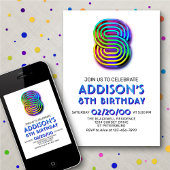 Modern Fun 8. Geburtstag Einladung