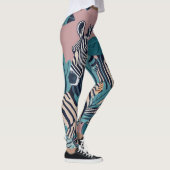 Modern Fun Abstrakt Black Zebra Streifen Wild Safa Leggings (Rechts)