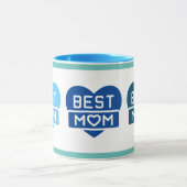 Modern Fun Blues Beste Mama Zwei Tone Tasse (Zentrum)