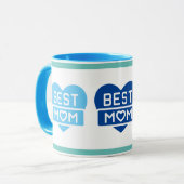 Modern Fun Blues Beste Mama Zwei Tone Tasse (Vorderseite Links)