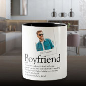 Modern Fun Boyfriend Definition Foto Zweifarbige Tasse