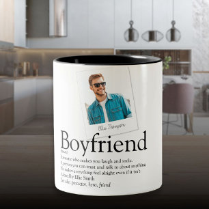 Modern Fun Boyfriend Definition Foto Zweifarbige Tasse