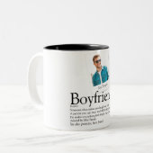 Modern Fun Boyfriend Definition Foto Zweifarbige Tasse (Vorderseite Links)