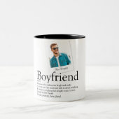 Modern Fun Boyfriend Definition Foto Zweifarbige Tasse (Mittel)