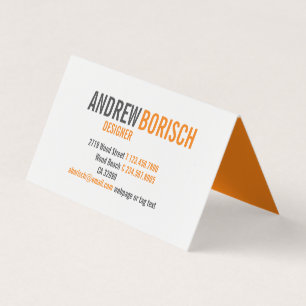 Modern Fun Bright Orange White Zeitgenössisch gek Visitenkarten