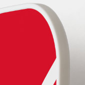 Modern Fun Bright Red Sleek White Racing Streifen Pickleball Schläger (Linke Seite)