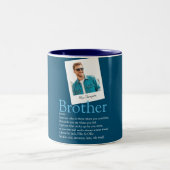 Modern Fun Brother Definition Foto Blau Zweifarbige Tasse (Mittel)