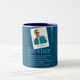 Modern Fun Brother Definition Foto Blau Zweifarbige Tasse