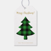 Modern Fun Buffalo Karierter Weihnachtsbaum Geschenkanhänger (Vorderseite)