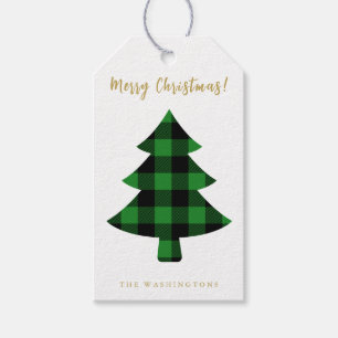 Modern Fun Buffalo Karierter Weihnachtsbaum Geschenkanhänger