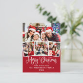 Modern Fun Calligrafy Christmas 4 Foto Red Postkarte (Stehend Vorderseite)