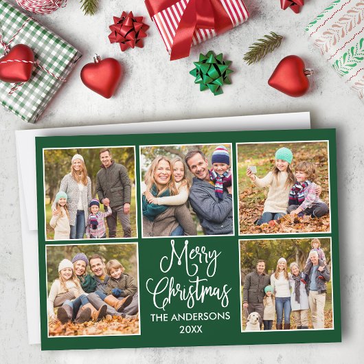 Modern Fun Calligraphy Green 5 Foto Weihnachten