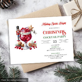 Modern fun Christmas cocktails party invitation Einladung