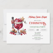 Modern fun Christmas cocktails party invitation Einladung (Vorderseite)