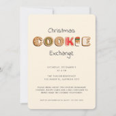 Modern Fun Christmas Cookie Exchange Party Einladung (Vorderseite)