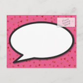 Modern Fun Colorful BOOM Ankündigungspostkarte (Rückseite)