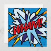 Modern Fun Colorful Comic Book Einladung (Vorne/Hinten)