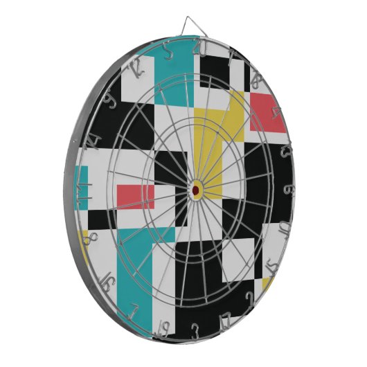 Modern, fun, colorful geometric graphic design dartscheibe (Vorderseite Links)
