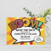 Modern Fun Comic Book BOOM Save The Date (Stehend Vorderseite)