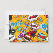 Modern Fun Comic Pop Kunst, Dichtung und Musik RSVP Karte (Rückseite)