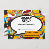 Modern Fun Comic Pop Kunst, Dichtung und Musik RSVP Karte (Vorne/Hinten)