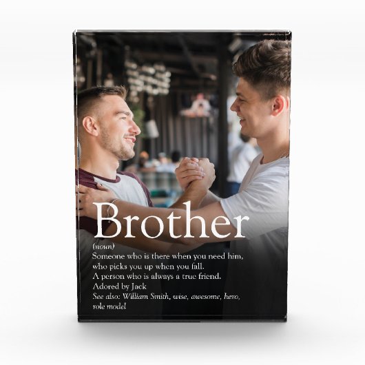 Modern Fun Cool Best Brother Ever Definition Fotoblock (Vorderseite)