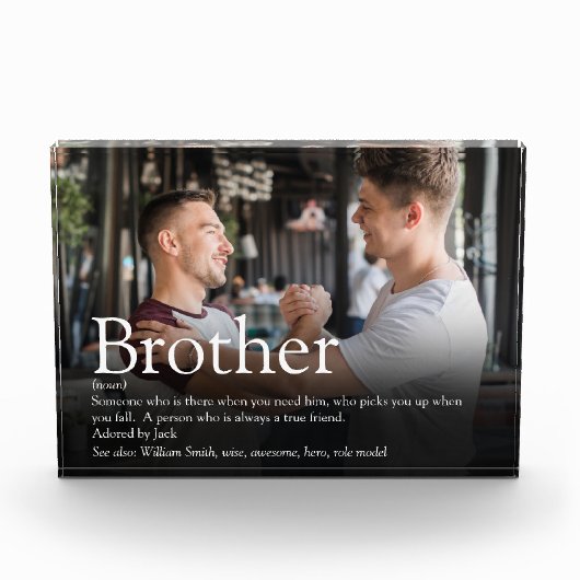 Modern Fun Cool Best Brother Ever Definition Fotoblock (Vorderseite)