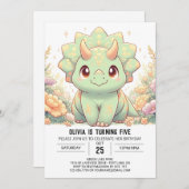 Modern Fun Dinosaur Digitaler Geburtstag Einladung (Vorne/Hinten)