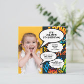 Modern Fun Foto Geburtstagsparty Einladung (Stehend Vorderseite)