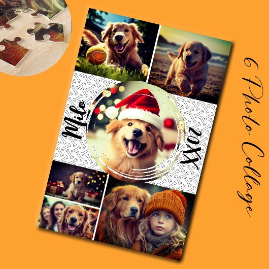 Modern Fun Furry Friend 6 Foto Collage Puzzle