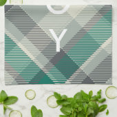 Modern Fun Gingham Kariert Frohe Weihnachtsfeierta Geschirrtuch (Gefaltet)