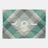 Modern Fun Gingham Kariert Frohe Weihnachtsfeierta Geschirrtuch (Horizontal)