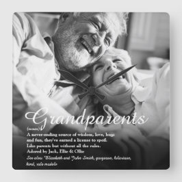 Modern Fun Großeltern Definition Foto Quadratische Wanduhr