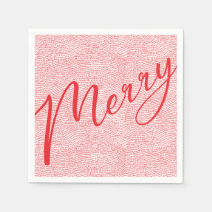 Modern Fun Hand gezeichnet Frohen Weihnachtsurlaub Serviette