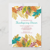 Modern Fun Herbstlaubs Erntedank Abendessen Einladung (Vorderseite)