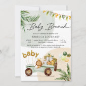 Modern Fun Jungle Safari Animals Baby Brunch Invit Einladung (Vorderseite)