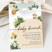 Modern Fun Jungle Safari Baby Brunch Einladung