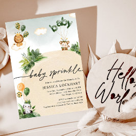 Modern Fun Jungle Safari Baby Sprinkle Einladung