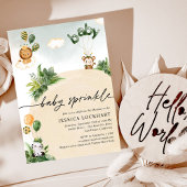 Modern Fun Jungle Safari Baby Sprinkle Einladung