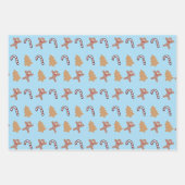 Modern Fun Kids Snowman Gingerbread Cat Christmas Geschenkpapier Set (Vorderseite 3)