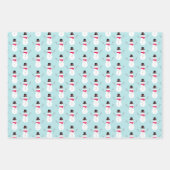 Modern Fun Kids Snowman Gingerbread Cat Christmas Geschenkpapier Set (Vorderseite 2)